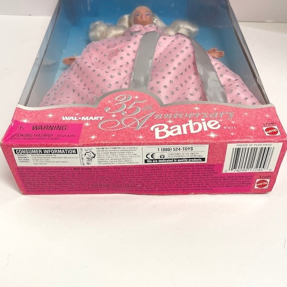 Walmart 35th Anniversary Barbie Doll Special Edition Pink Sparkle Gown 17245 - Picture 7 of 8